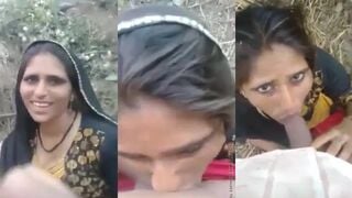 राजस्थानी भाभी को जंगल में लंड चुसवाया